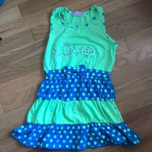 Blue/Green polka dot dress